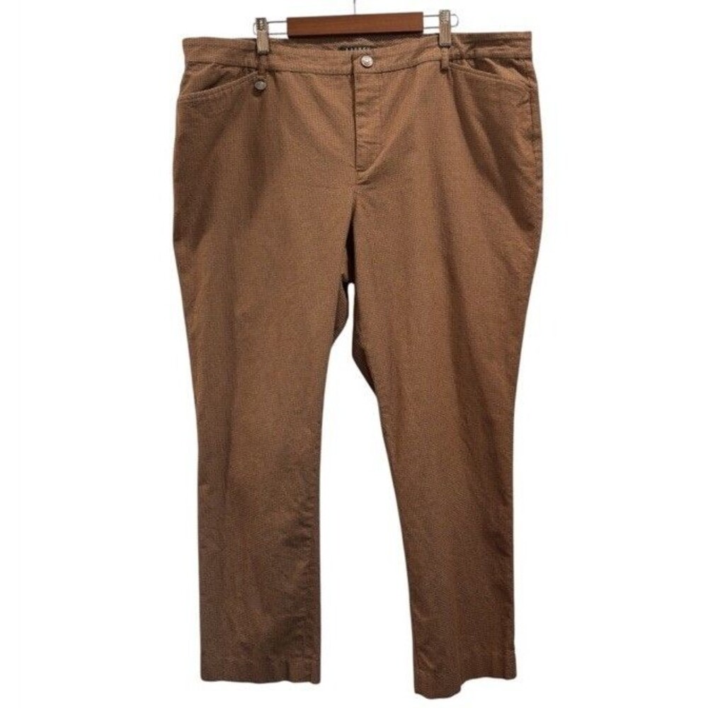 Lauren Ralph Lauren Pants 18W Brown Houndstooth Womens Plus 29" inseam
